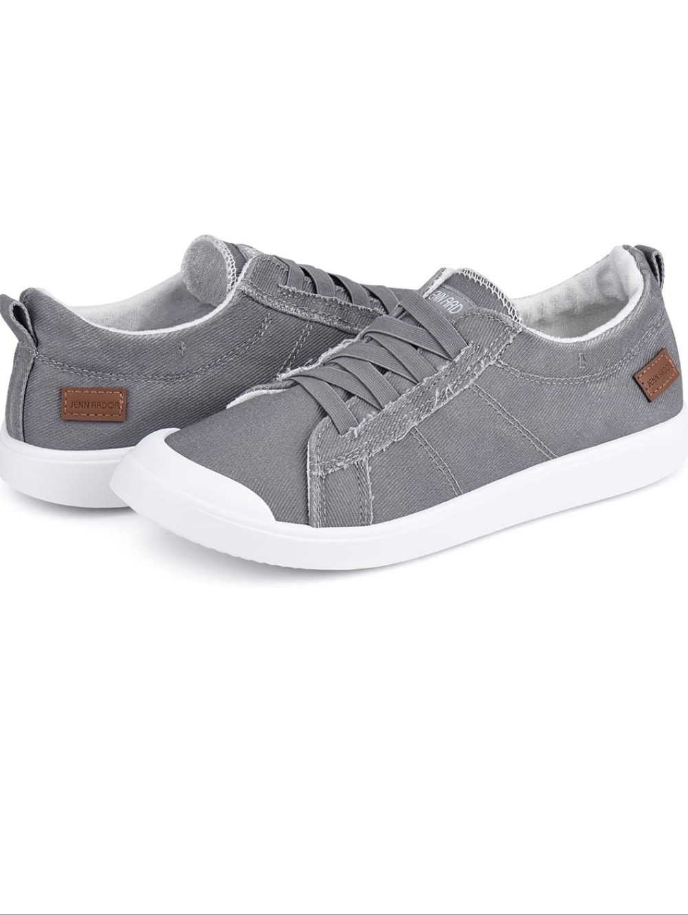 Jenn Ardor Light Gray Slip On Canvas Fashion Sneakers, Size 8.5, Like New